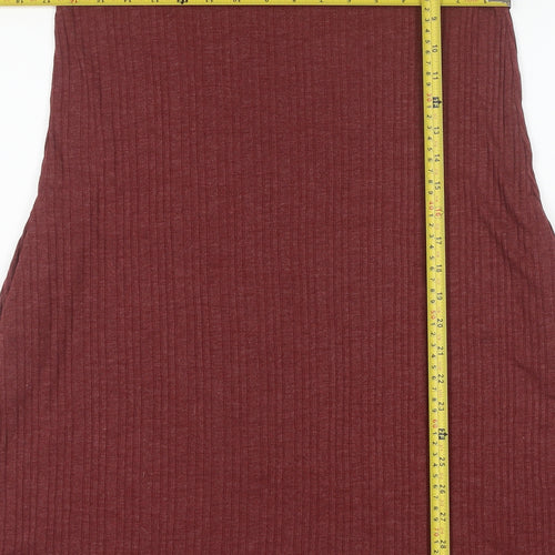 Marks and Spencer Women Red Size 10 Long Sleeve Shift Jersey Dress