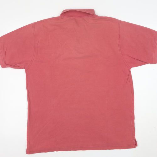 Marks and Spencer Men's Pink Cotton Short Sleeve Polo Shirt M