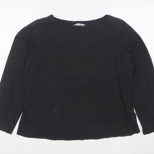 Seasalt Cornwall Women’s Black Petite Long Sleeve Cotton T-Shirt UK 12