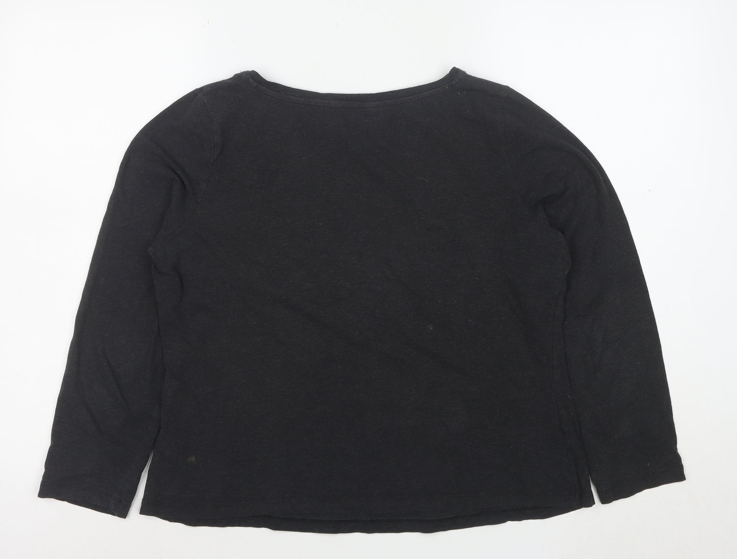 Seasalt Cornwall Women’s Black Petite Long Sleeve Cotton T-Shirt UK 12
