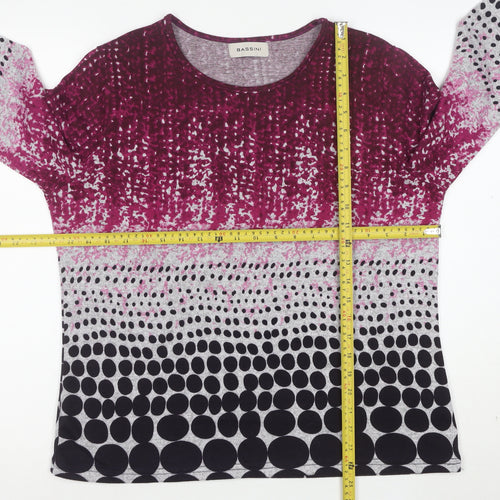 Bassini Womens Multicoloured Polka Dot Long Sleeve Top Size M