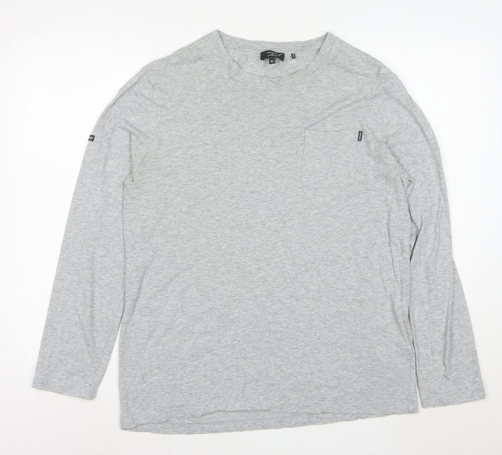 Superdry Studios Men's Grey XL Long Sleeve Crew Neck T-Shirt