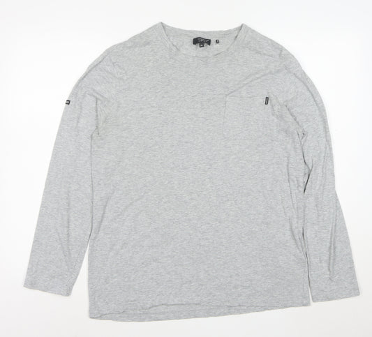 Superdry Studios Men's Grey XL Long Sleeve Crew Neck T-Shirt