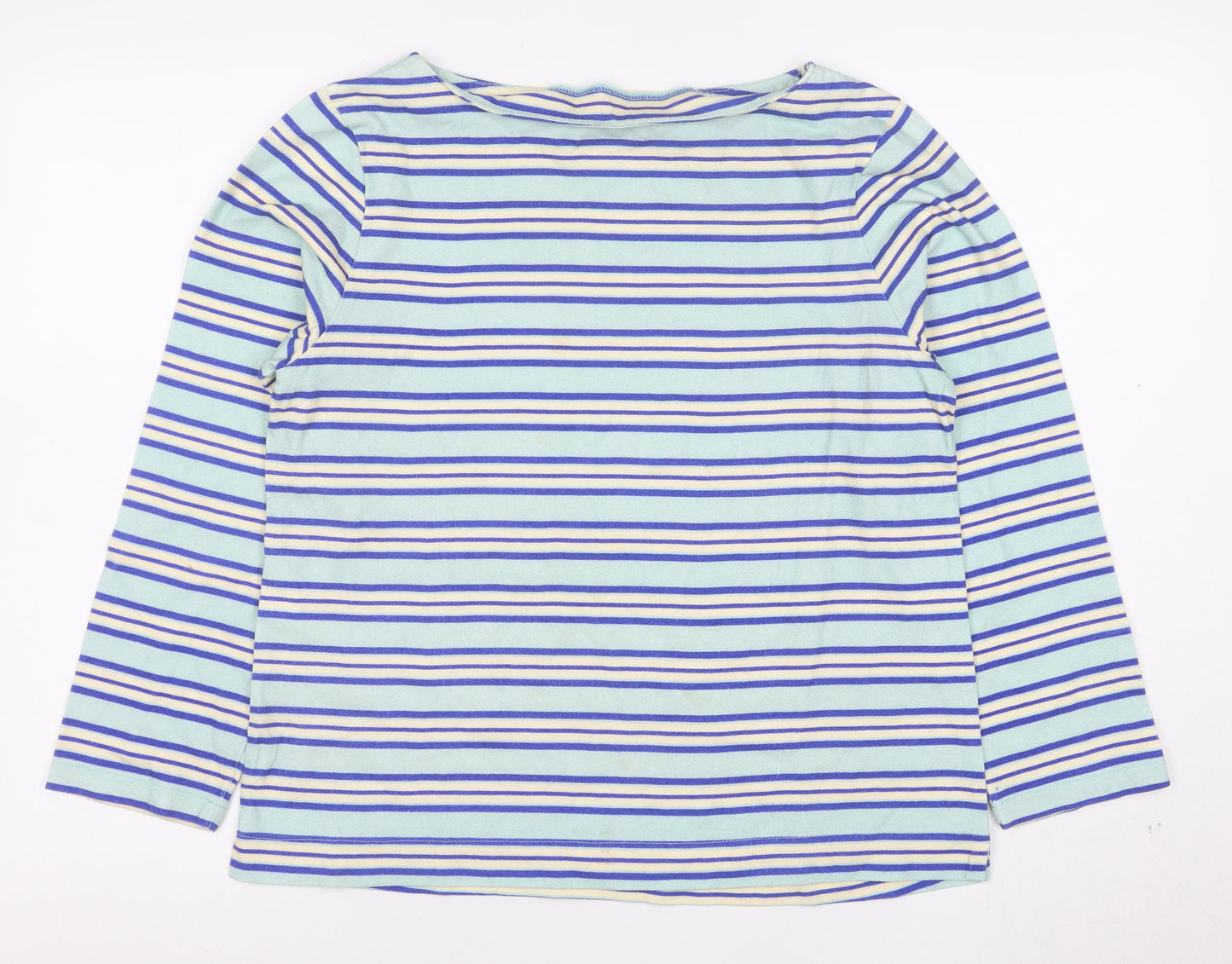 Crew Clothing Company Women’s Multicoloured Striped Cotton Long Sleeve T-Shirt Size 12