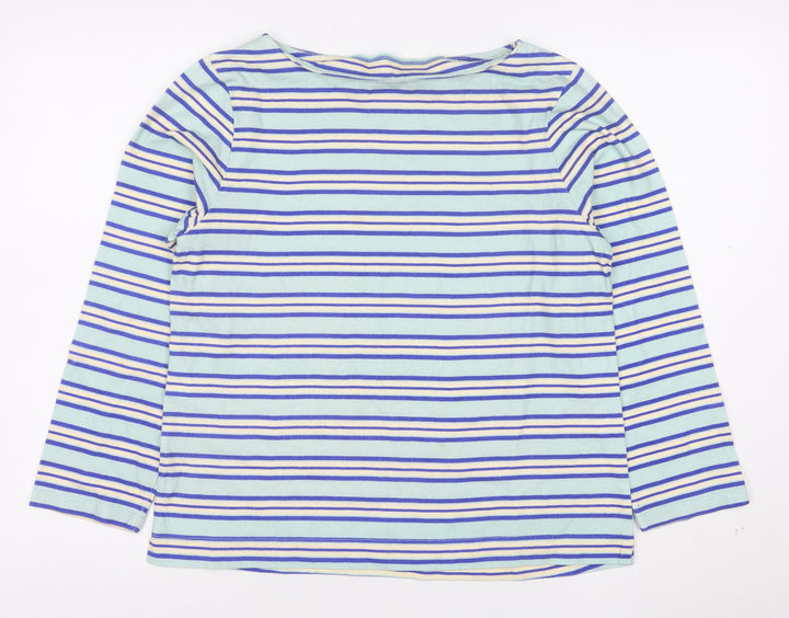 Crew Clothing Company Women’s Multicoloured Striped Cotton Long Sleeve T-Shirt Size 12