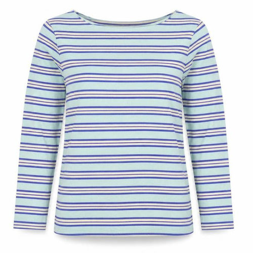 Crew Clothing Company Women’s Multicoloured Striped Cotton Long Sleeve T-Shirt Size 12