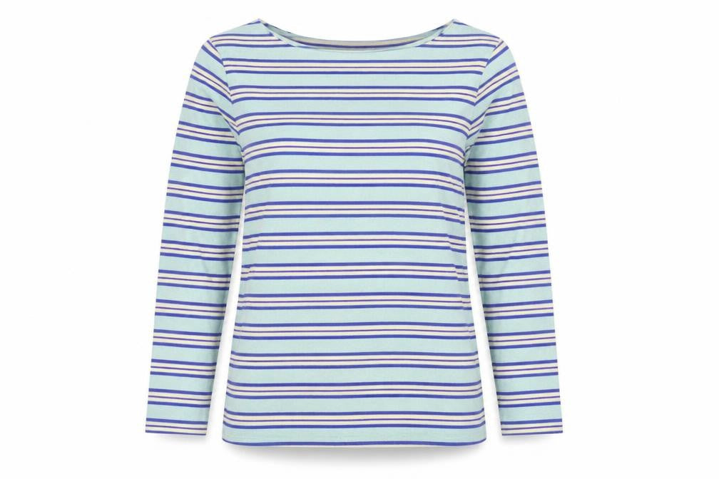 Crew Clothing Company Women’s Multicoloured Striped Cotton Long Sleeve T-Shirt Size 12