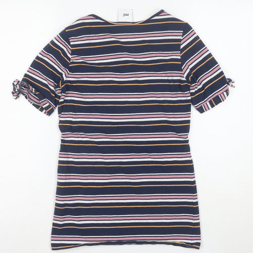 ml Women's Multicoloured Striped Wrap Jersey V-Neck T-Shirt Size S