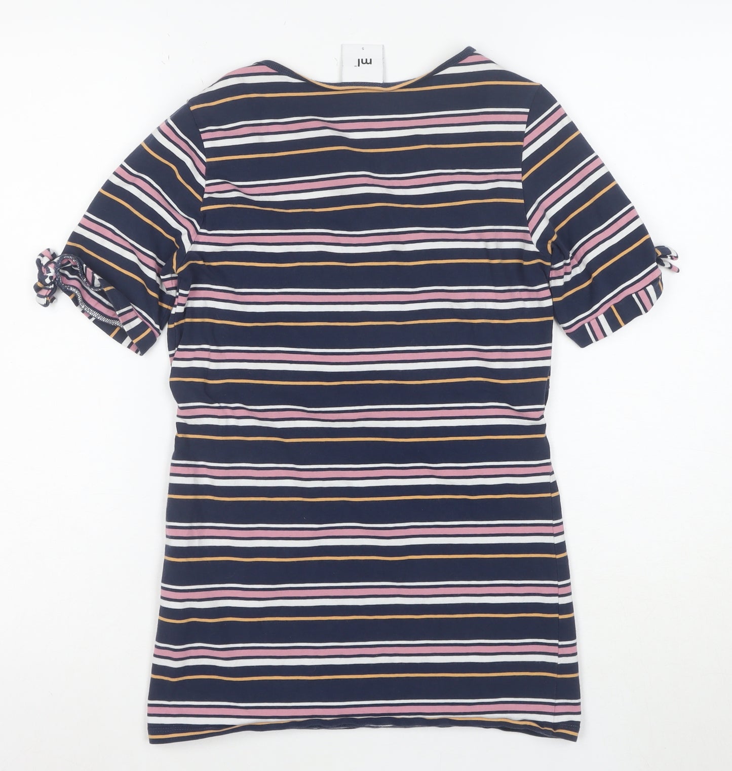 ml Women's Multicoloured Striped Wrap Jersey V-Neck T-Shirt Size S