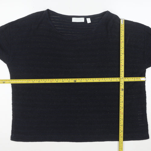 White Label Women’s Blue Striped Knit Jumper Size 16 Round Neck