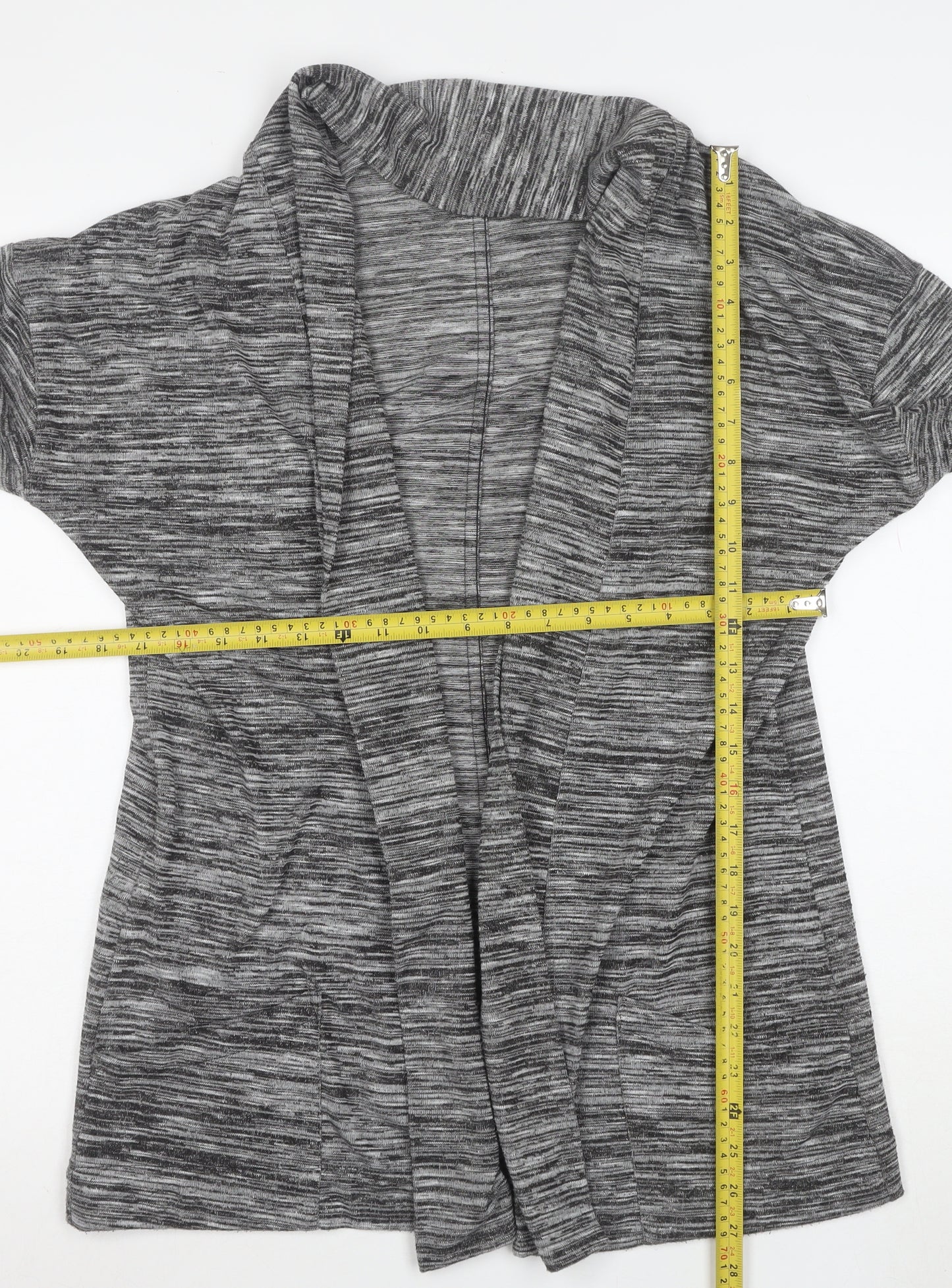 Marks and Spencer Women's Grey Open Front Long Sleeve Cardigan Size 16