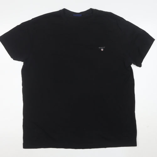 GANT Men's Black Regular Fit Cotton Crew Neck T-Shirt XL
