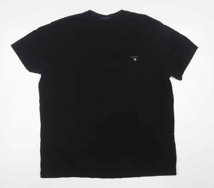 GANT Men's Black Regular Fit Cotton Crew Neck T-Shirt XL