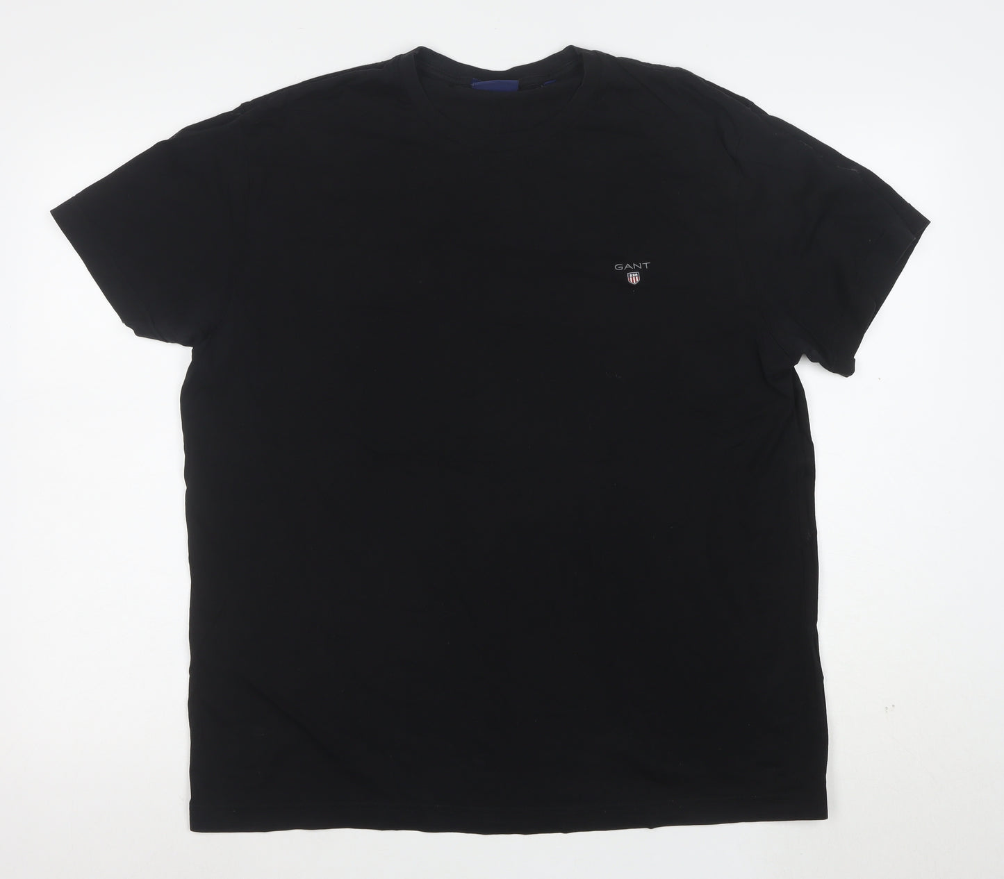 GANT Men's Black Regular Fit Cotton Crew Neck T-Shirt XL