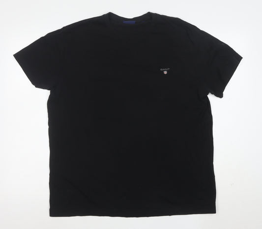 GANT Men's Black Regular Fit Cotton Crew Neck T-Shirt XL