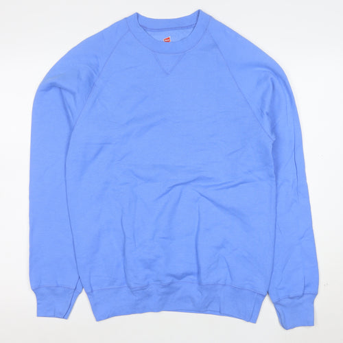 Hanes Men's Blue Small Pullover Crew Neck Sweatshirt