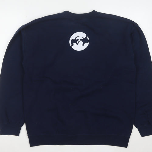 Gildan Men's Blue Heavy Blend Wrestling Graphic Pullover Sweatshirt M