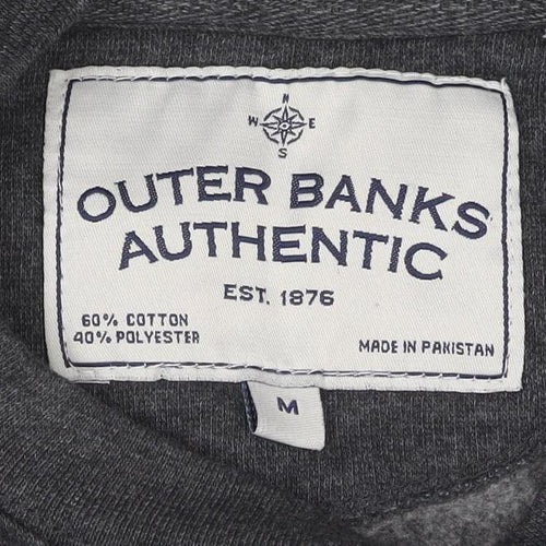 Outer Banks Authentic Mens Grey Graphic Pullover Sweatshirt Size M