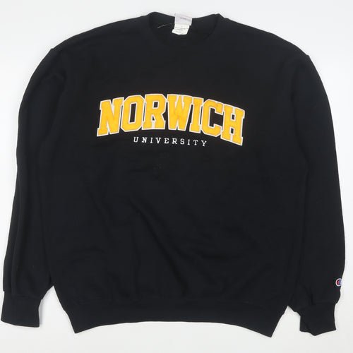 Champion Mens Black Norwich University Pullover Sweatshirt L