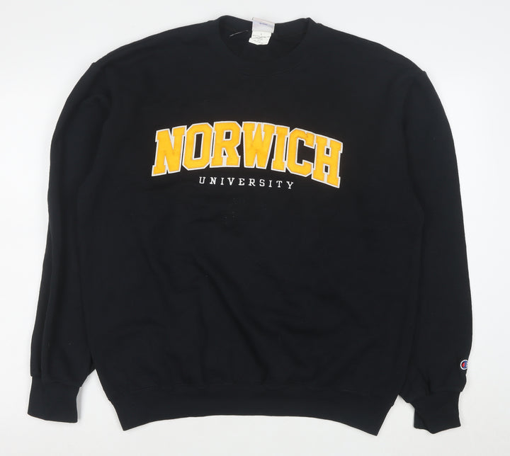 Champion Mens Black Norwich University Pullover Sweatshirt L