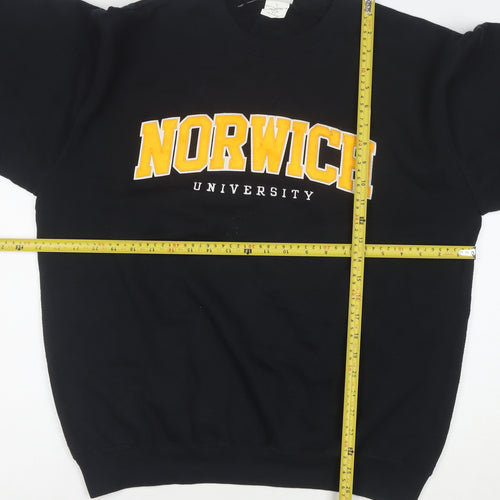 Champion Mens Black Norwich University Pullover Sweatshirt L