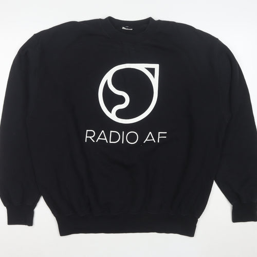 Fruit of the Loom Men's Black Graphic Pullover Sweatshirt L Classic Fit