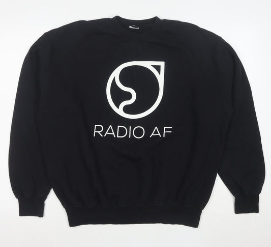 Fruit of the Loom Men's Black Graphic Pullover Sweatshirt L Classic Fit
