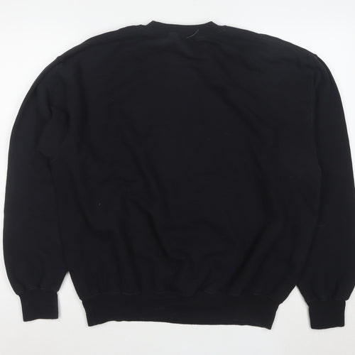 Fruit of the Loom Men's Black Graphic Pullover Sweatshirt L Classic Fit