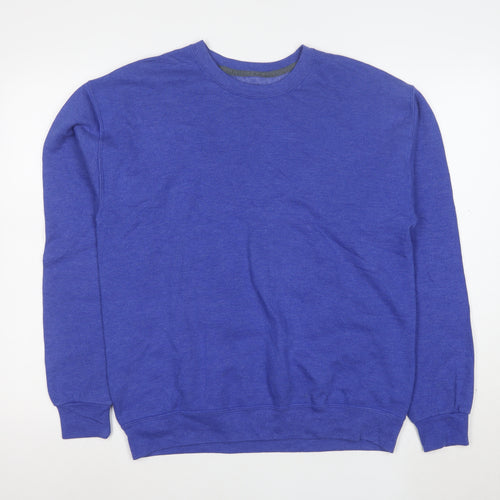 Fruit of the Loom Men's Blue M Pullover Sweatshirt Crew Neck Fleece