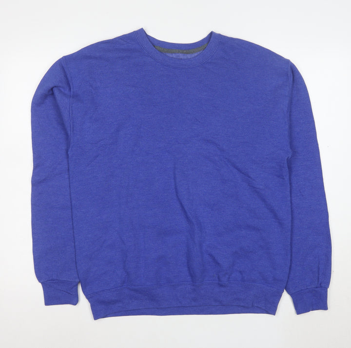 Fruit of the Loom Men's Blue M Pullover Sweatshirt Crew Neck Fleece