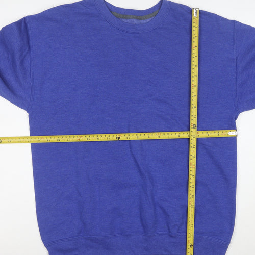 Fruit of the Loom Men's Blue M Pullover Sweatshirt Crew Neck Fleece