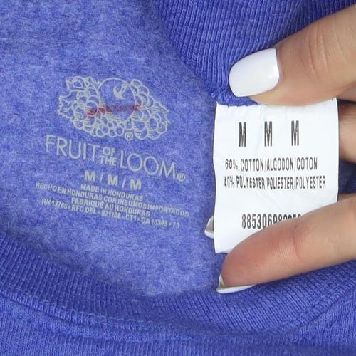 Fruit of the Loom Men's Blue M Pullover Sweatshirt Crew Neck Fleece