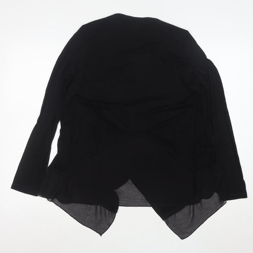 Design History Women's Black Viscose Cardigan Size 14 L Lightweight Open Front