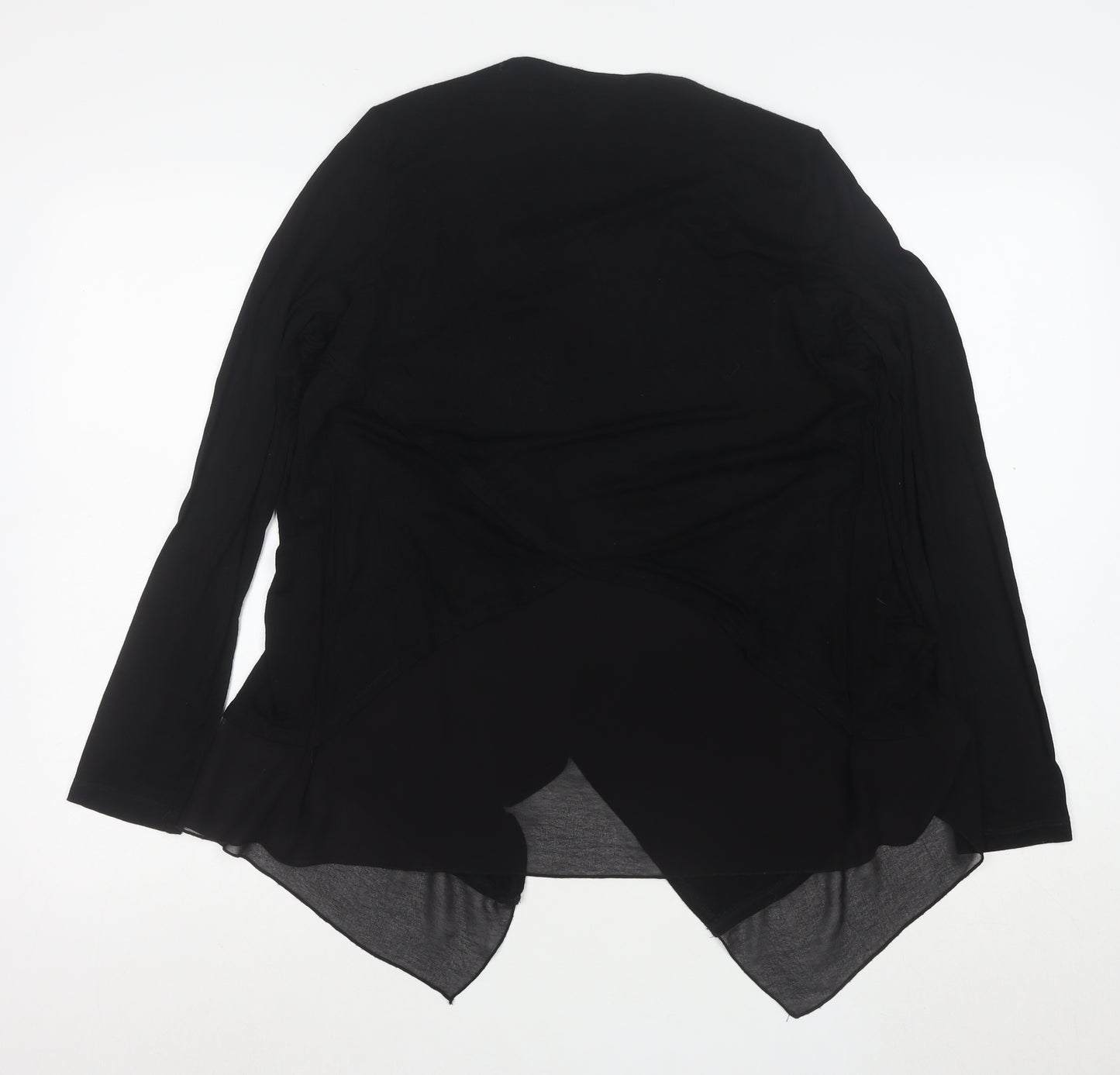 Design History Women's Black Viscose Cardigan Size 14 L Lightweight Open Front