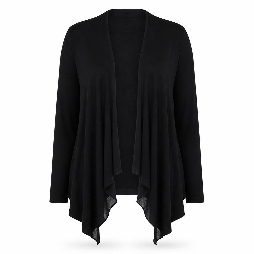 Design History Women's Black Viscose Cardigan Size 14 L Lightweight Open Front