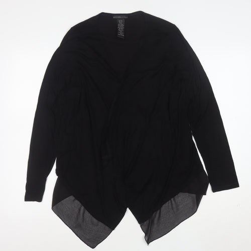Design History Women's Black Viscose Cardigan Size 14 L Lightweight Open Front