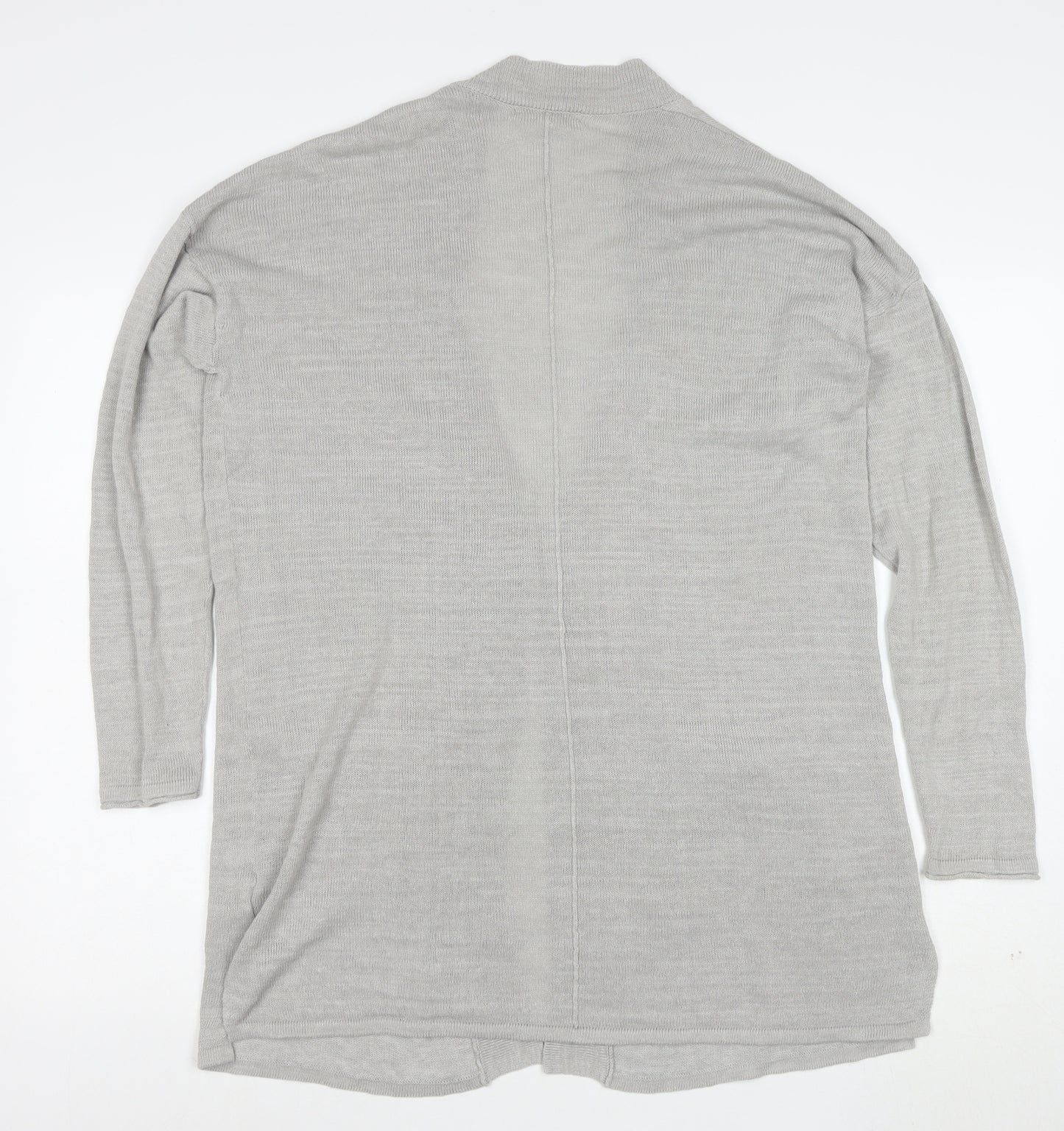 White Stuff Womens Grey Long Sleeve Knit Cotton Modal Cardigan Size 12