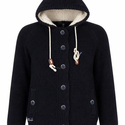 Voi Jeans Co. Women's Black Size 12 Hooded Button Knit Cardigan