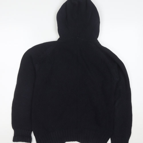 Voi Jeans Co. Women's Black Size 12 Hooded Button Knit Cardigan