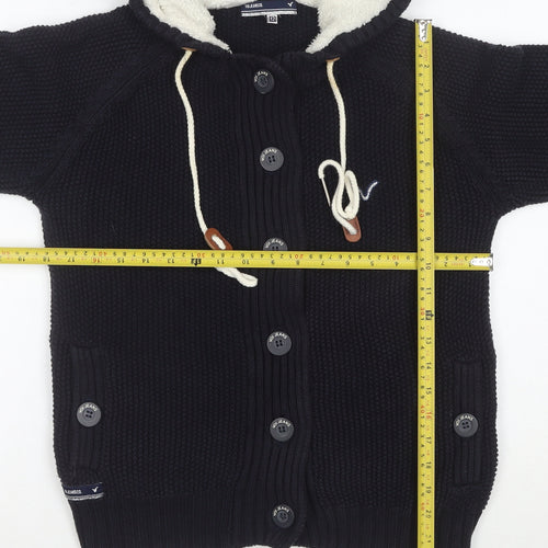Voi Jeans Co. Women's Black Size 12 Hooded Button Knit Cardigan