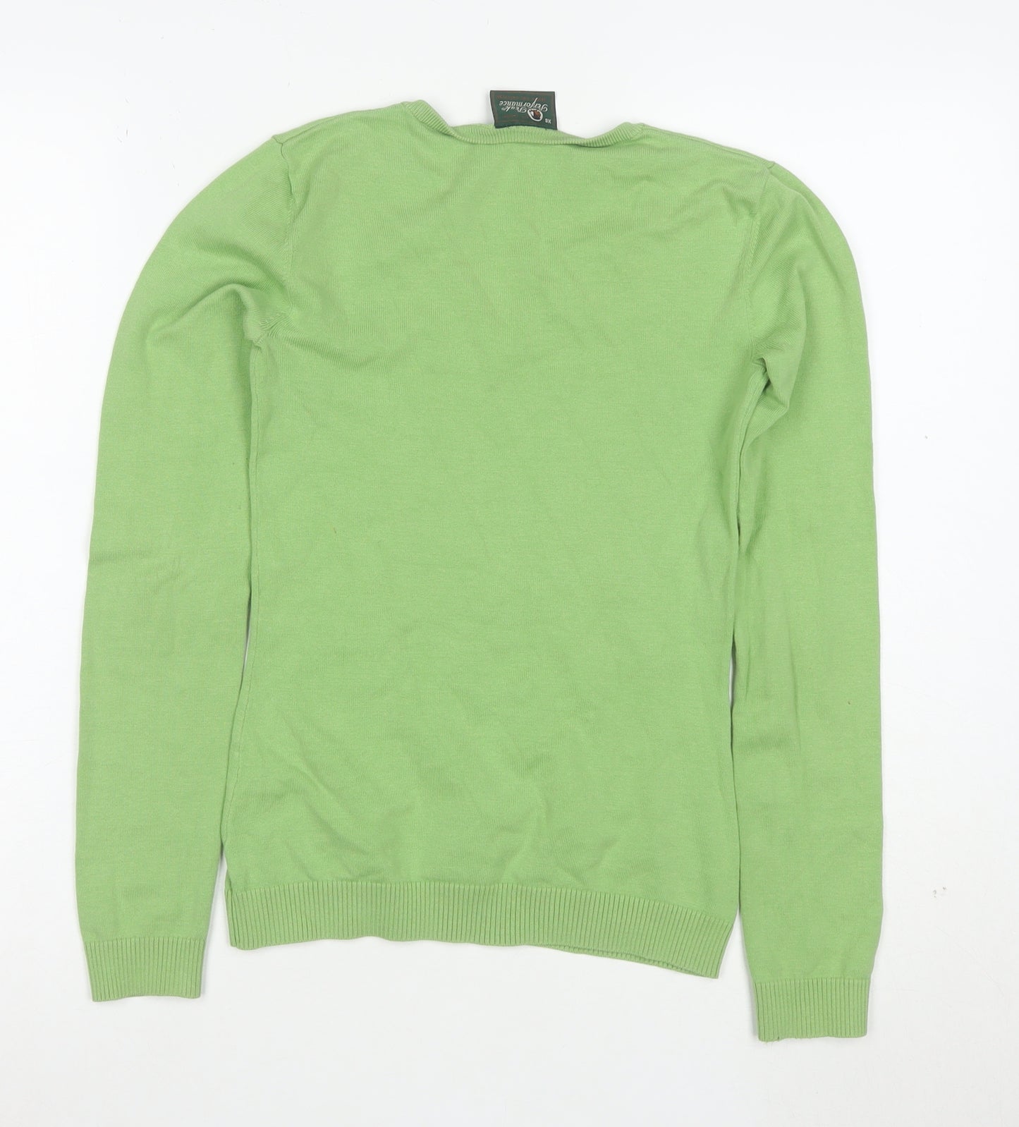 Peak Performance Womens Green V-Neck Cotton Jumper XS