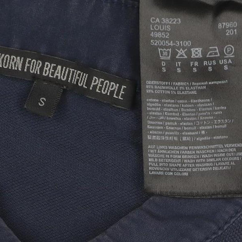 Drkshdw For Beautiful People Men's Blue Slim Fit Polo Shirt Size S