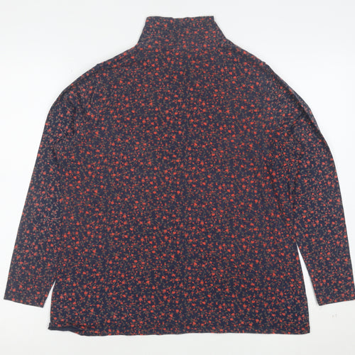 Marks and Spencer Women’s Blue Floral Roll Neck Long Sleeve T-Shirt Size 18