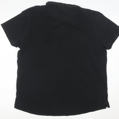 Firetrap Men's Black 2XL Cotton Short Sleeve Polo Shirt