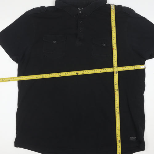 Firetrap Men's Black 2XL Cotton Short Sleeve Polo Shirt