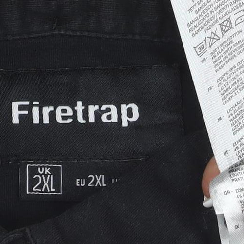 Firetrap Men's Black 2XL Cotton Short Sleeve Polo Shirt