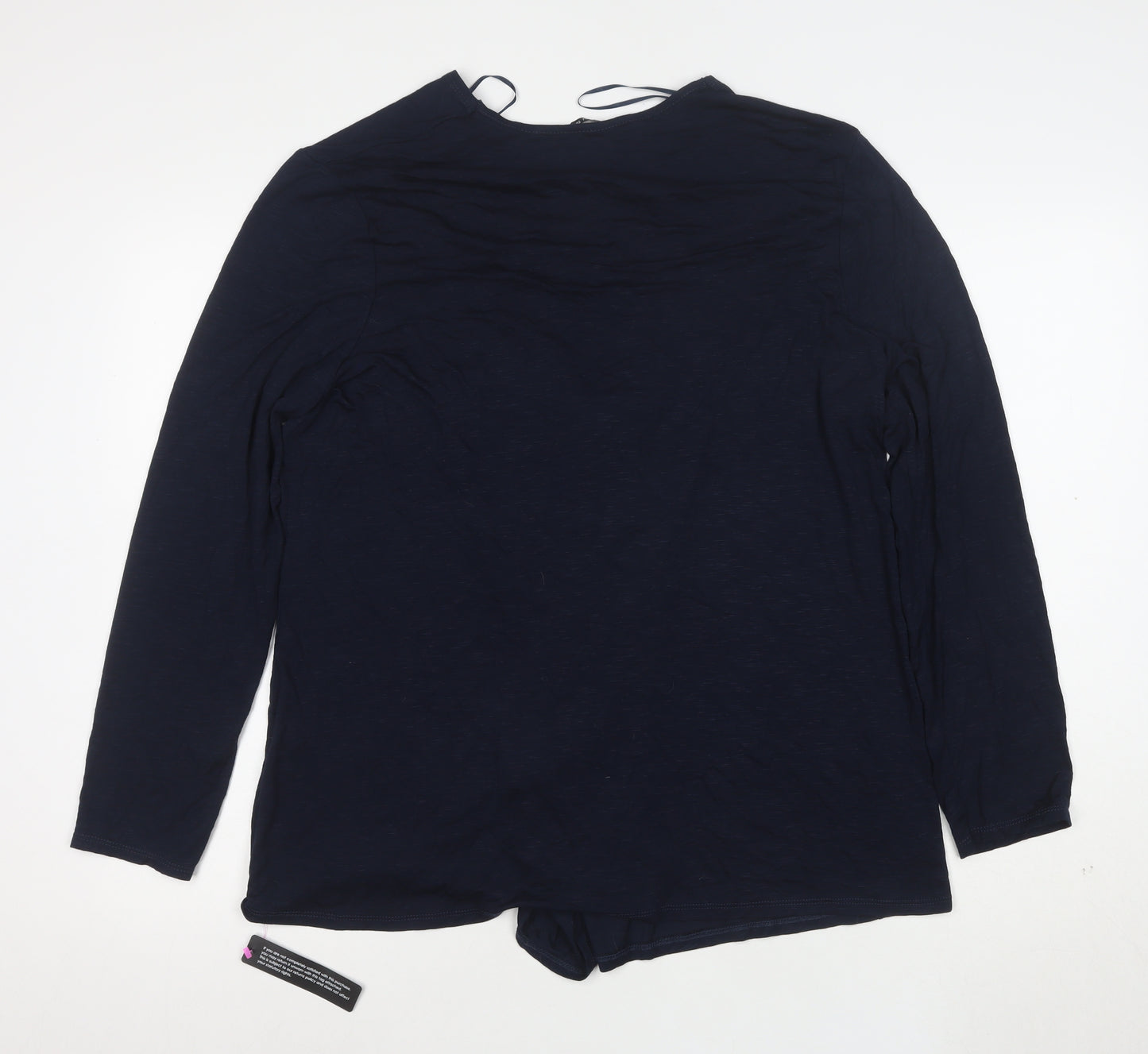 Roman Women's Blue Wrap Jersey Long Sleeve Blouse Size 18