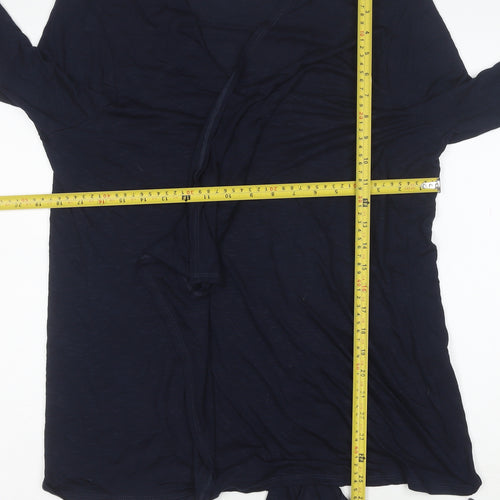 Roman Women's Blue Wrap Jersey Long Sleeve Blouse Size 18