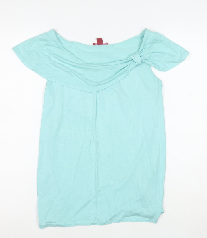 Monsoon Women’s Blue Off the Shoulder Short Sleeve Blouse Size 10