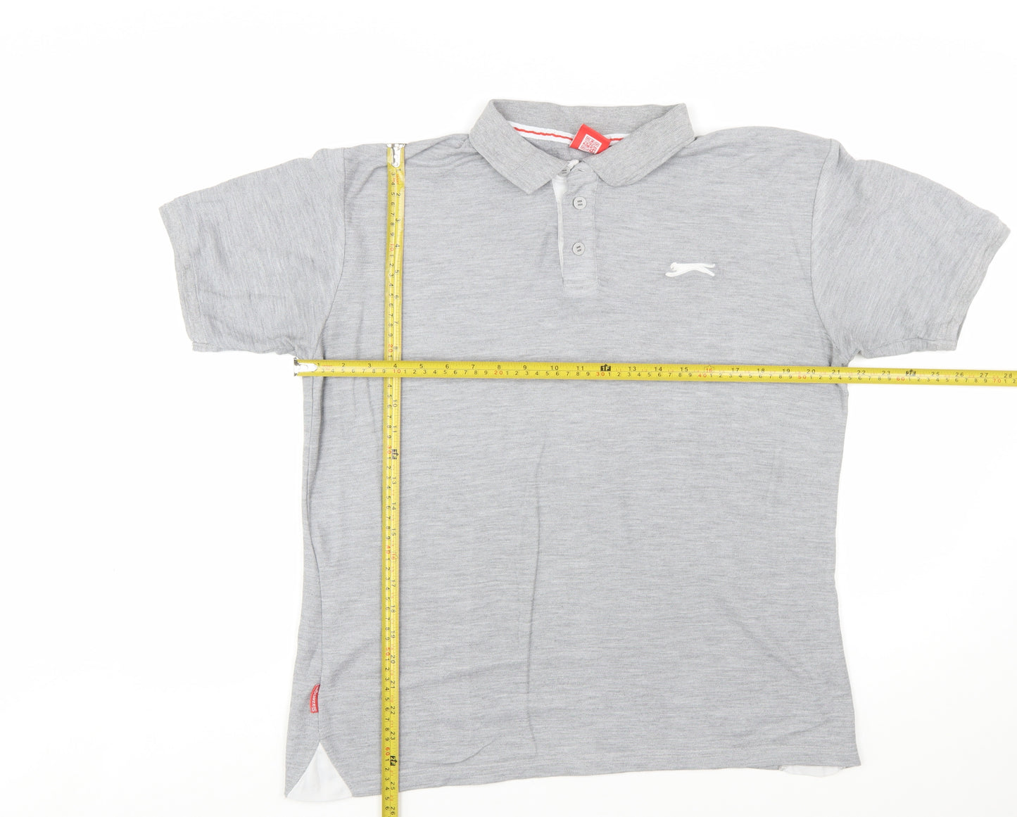 Slazenger Men's Grey Regular Fit Short Sleeve Polo Shirt Size L